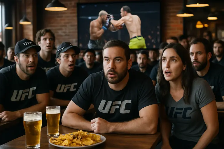Local MMA athletes watching cage work from the edge of a training mat