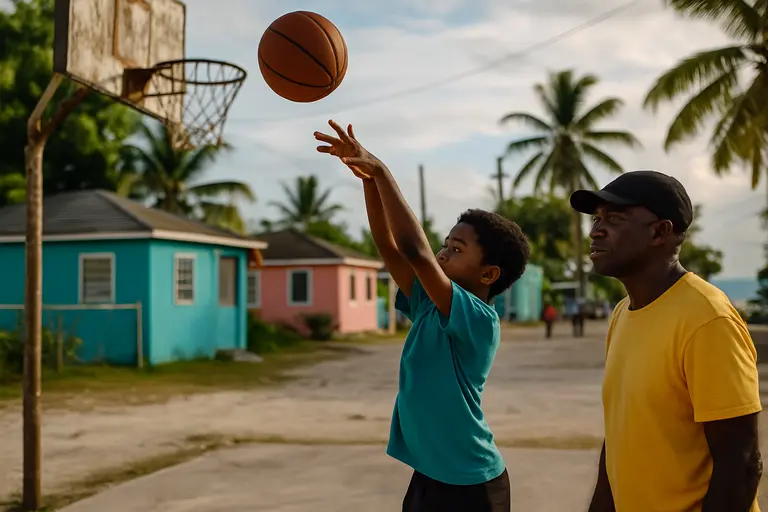 Young basketball players working through drills in a California gym